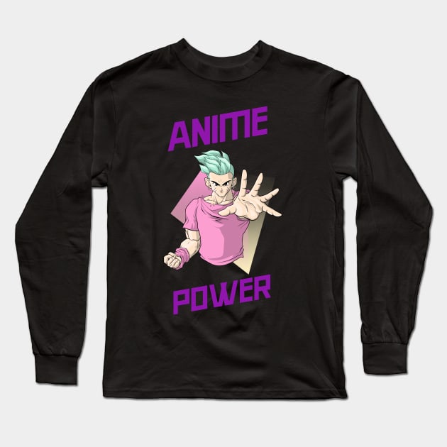 Anime Power Long Sleeve T-Shirt by arkitekta